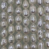 Perlas Arroz Freshwater, Perlas cultivadas de agua dulce, Bricolaje, Blanco, 6-7mm, longitud:aproximado 15 Inch, Vendido por Sarta
