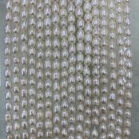 Perlas Arroz Freshwater, Perlas cultivadas de agua dulce, Bricolaje, Blanco, 5-6mm, longitud:aproximado 15 Inch, Vendido por Sarta