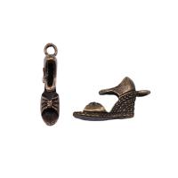 Zinc Alloy Shoes Pendants, antique bronze color plated, vintage & DIY 