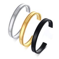 Stainless Steel Cuff Bangle, 304 Stainless Steel, Vacuum Ion Plating, fashion jewelry & for man 9mm, Inner Approx 60mm 