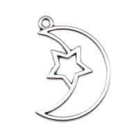 Zinc Alloy Hollow Pendants, Moon and Star, plated, vintage & DIY 
