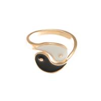 Emaille Zink Legierung Finger Ring, Zinklegierung, Modeschmuck & für Frau, goldfarben, 1.9cm, verkauft von PC