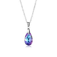 Crystal Necklace, 304 Stainless Steel, with Crystal, with 1.97inch extender chain, Teardrop, polished, fashion jewelry & for woman Approx 17.72 Inch 