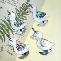 Natural Freshwater Shell Pendants, Duck, Unisex, mixed colors 