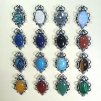 Gemstone Brooch, with Zinc Alloy, Insect, silver color plated, Unisex & can be used as brooch or pendant 