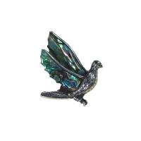 Shell Brooch, with Zinc Alloy, Hummingbird, silver color plated, Unisex & can be used as brooch or pendant 