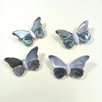 Shell Brooch, with Zinc Alloy, Butterfly, silver color plated, Unisex & can be used as brooch or pendant, mixed colors 