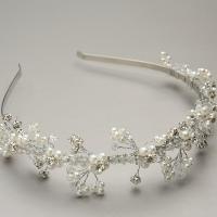 Children Hair Band, Zinc Alloy, with Crystal & Plastic Pearl, for children & with rhinestone 