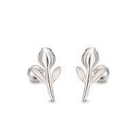 Sterling Silver Stud Earring, 925 Sterling Silver, Tulip, fashion jewelry & for woman, silver color 