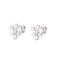 Sterling Silver Stud Earring, 925 Sterling Silver, Geometrical Pattern, Korean style & for woman, silver color 