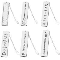 Stainless Steel Bookmark, 304 Stainless Steel & with letter pattern 