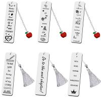 Stainless Steel Bookmark, 304 Stainless Steel, Unisex & with letter pattern 