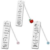 Stainless Steel Bookmark, 304 Stainless Steel, Unisex & with letter pattern & with rhinestone 