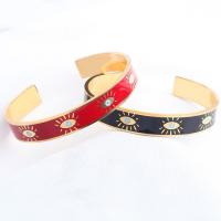 Stainless Steel Cuff Bangle, 304 Stainless Steel, real gold plated, Bohemian style & Unisex & enamel 10mm, Inner Approx 65mm 
