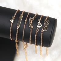 Fashion Zinc Alloy Bracelets, with 1.97inch extender chain, gold color plated, 6 pieces & fashion jewelry & Unisex Approx 7.48 Inch 