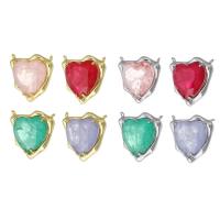 Cubic Zirconia Brass Pendants, Heart, plated, fashion jewelry & for woman & with cubic zirconia & double-hole Approx 1mm 