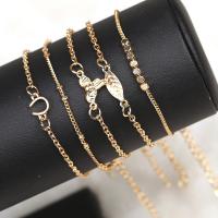 Fashion Zinc Alloy Bracelets, with 1.97inch extender chain, gold color plated, 5 pieces & fashion jewelry & Unisex Approx 7.48 Inch 