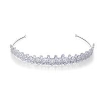 Hair Bands, Brass, platinum color plated, micro pave cubic zirconia & for woman 