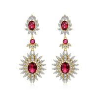 Cubic Zirconia Micro Pave Brass Earring, Flower, plated, micro pave cubic zirconia & for woman 