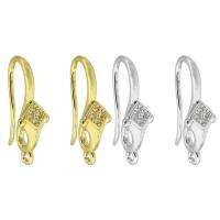 Brass Hook Earwire, plated, fashion jewelry & DIY & micro pave cubic zirconia & for woman [