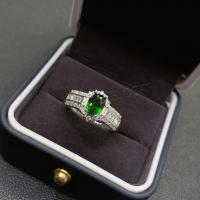Латунное кольцо с стразами, Латунь, покрытый платиной, регулируемый & Женский & со стразами, размер:6-8, продается PC