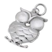 Stainless Steel Animal Pendants, 316 Stainless Steel, Owl, DIY, original color Approx 4mm 