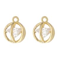 Cubic Zirconia Brass Pendants, gold color plated, fashion jewelry & DIY & with cubic zirconia, golden Approx 1mm 
