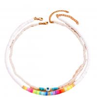 Fimo Schmuck Halskette, Polymer Ton, mit Seedbead, mit Verlängerungskettchen von 5cm, 2 Stück & böser Blick- Muster & für Frau, Länge:41 cm, 44 cm, verkauft von setzen