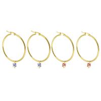 Stainless Steel Hoop Earring, 316 Stainless Steel, with Resin, Vacuum Ion Plating, fashion jewelry & for woman 56mm 