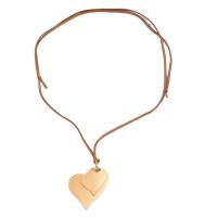 Zinc Alloy Necklace, with leather cord, Heart, plated, adjustable & for woman Approx 40-90 cm 