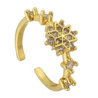 Cubic Zirconia Micro Pave Brass Finger Ring, gold color plated, fashion jewelry & micro pave cubic zirconia & for woman, US Ring .5 
