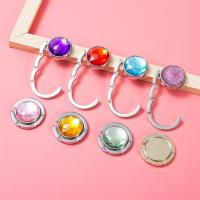 Zinc Alloy Bag Hanger, with Acrylic, Collapsible & with rhinestone 34mm 