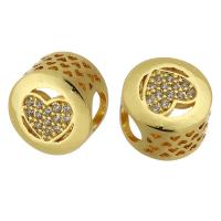 Cubic Zirconia Micro Pave Brass Beads, gold color plated, fashion jewelry & DIY & micro pave cubic zirconia, golden Approx 5mm 