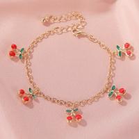 Fashion Zinc Alloy Bracelets, Cherry, gold color plated, fashion jewelry & for woman, Inner Approx 225mm 