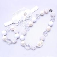 Acrylic Children Jewelry Sets, with Plastic Pearl, with 3.94inch extender chain, handmade, Girl & fashion jewelry 90*75mm,20mm,30mm Approx 14.17 Inch 
