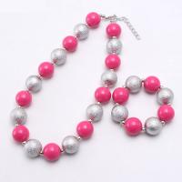 Acrylic Children Jewelry Sets, with Zinc Alloy, with 2.36inch extender chain, handmade, Girl & fashion jewelry 20mm Approx 17.71 Inch 