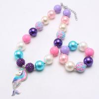 Acrylic Children Jewelry Sets, with Plastic Pearl & Zinc Alloy, with 2.36inch extender chain, handmade, Girl & fashion jewelry 62*25mm,20mm,20mm Approx 16.92 Inch 