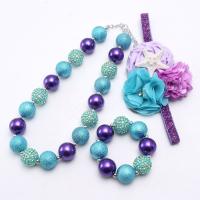Acrylic Children Jewelry Sets, with Plastic Pearl & Zinc Alloy, with 2.36inch extender chain, handmade, Girl & fashion jewelry 18mm,20mm Approx 17.71 Inch 