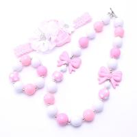 Acrylic Children Jewelry Sets, with Zinc Alloy, with 3.93inch extender chain, handmade, Girl & fashion jewelry 20mm Approx 14.17 Inch 