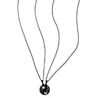 Paar Edelstahl Halskette, 304 Edelstahl, Vakuum-Ionen-Beschichtung, 2 Stück & Oval-Kette & für paar, schwarz, Länge:ca. 23.6 ZollInch, verkauft von setzen