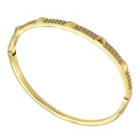 Cubic Zirconia Micro Pave Brass Bracelet, gold color plated, fashion jewelry & micro pave cubic zirconia & for woman, 4mm,58*49mm 