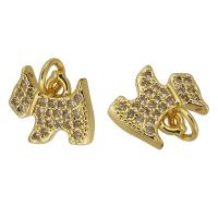 Cubic Zirconia Micro Pave Brass Pendant, gold color plated, fashion jewelry & DIY & micro pave cubic zirconia, 10*8*2mm Approx 2mm 