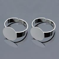 Brass Pad Ring Base, silver color plated, Adjustable silver color 