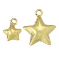 Звезды подвески латунные, Латунь, Звезда, плакирован золотом, ювелирные изделия моды & DIY & разный размер для выбора, отверстие:Приблизительно 2mm, продается PC