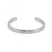 Stainless Steel Cuff Bangle, 304 Stainless Steel, Letter C, Vacuum Ion Plating, for woman 6.5mm mm 