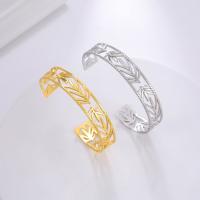 Stainless Steel Cuff Bangle, 304 Stainless Steel, Letter C, Vacuum Ion Plating, for woman & hollow 12.2mm mm 