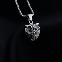 Titanium Steel Jewelry Necklace, Owl  silver color 