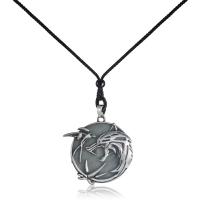 Luminated Necklace, Zinc Alloy, with Wax Cord, Wolf, antique silver color plated, punk style & for man Approx 27.2 Inch 