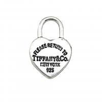 Zinc Alloy Lock Pendants, Heart, antique silver color plated, vintage & DIY Approx 
