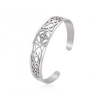 Stainless Steel Cuff Bangle, 304 Stainless Steel, Letter C, Vacuum Ion Plating, for woman & hollow 14.7mm mm 